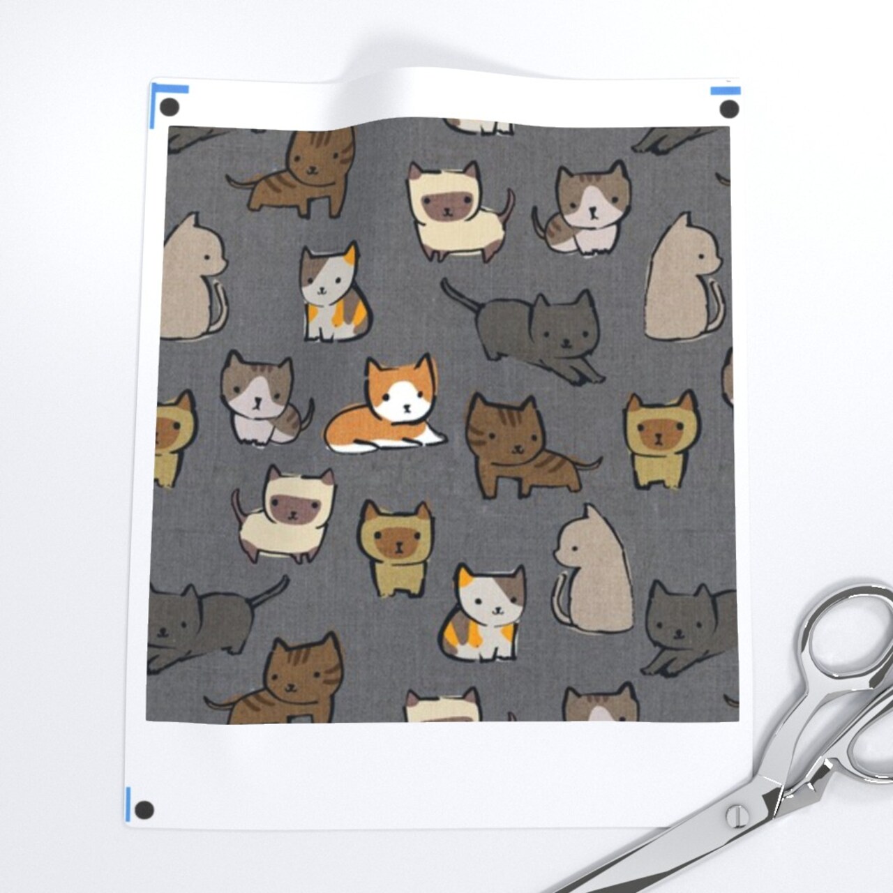 Cute Cats Animals Pet Cats Siamese Kittens Gray White Brown Kids Feline Breeds Beige Custom Printed Fabric by Spoonflower Various Fabrics by the Yard or Fat Quarter